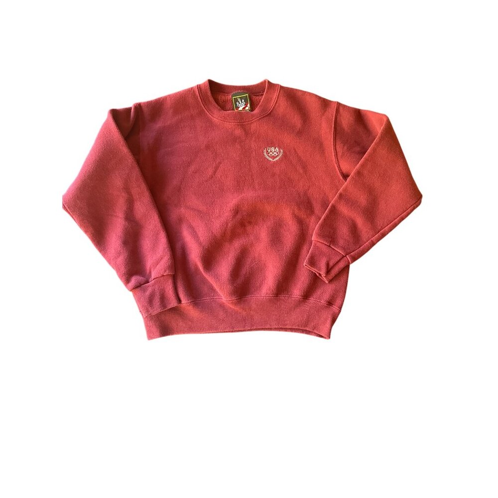 JCPenney USA Olympics Red Sweatshirt Kid M Cotton/Polyester Vintage 80s